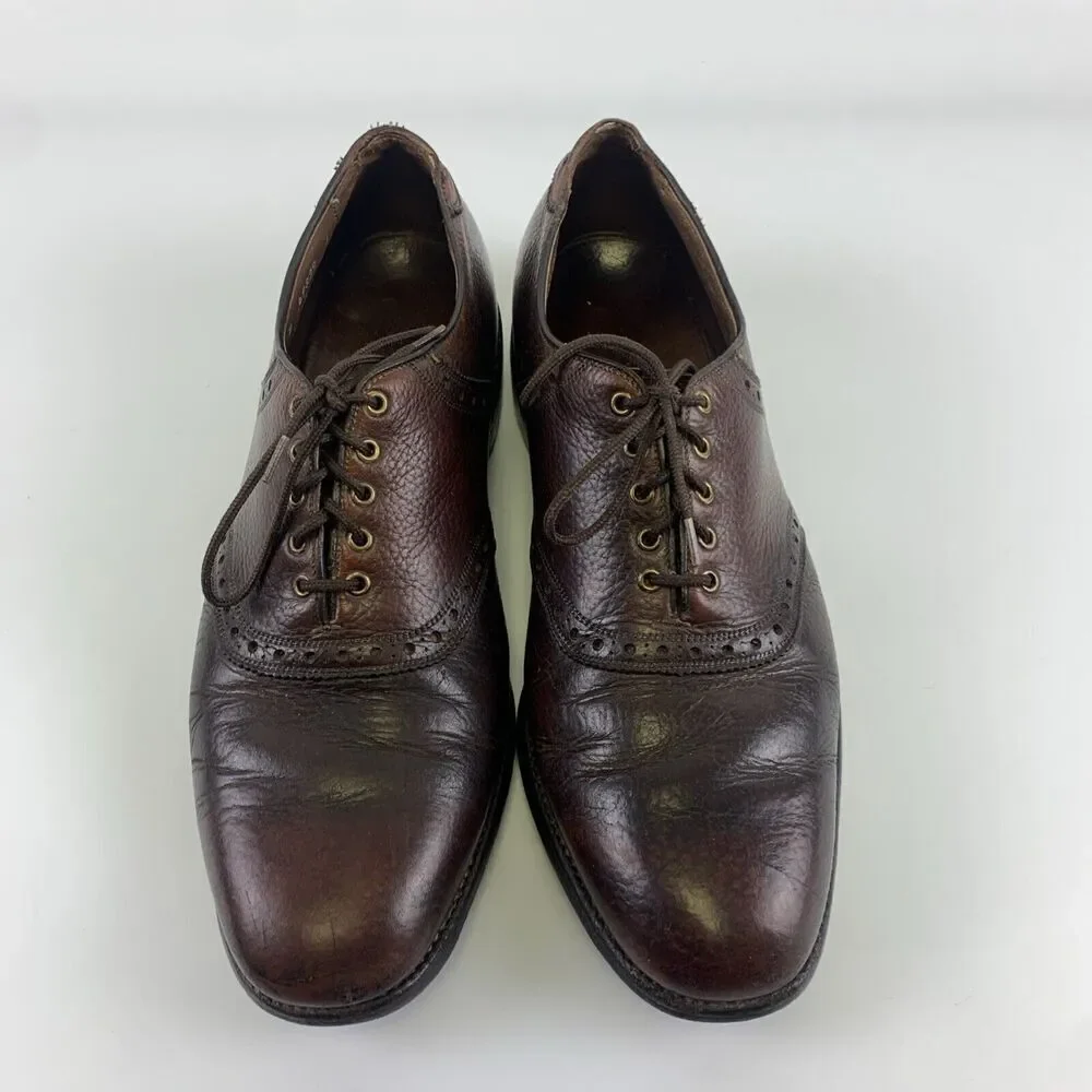 Allen Edmonds Ostendo Leather Wingtip Oxfords Brown Vibram Brogue Men Size 9.5 D